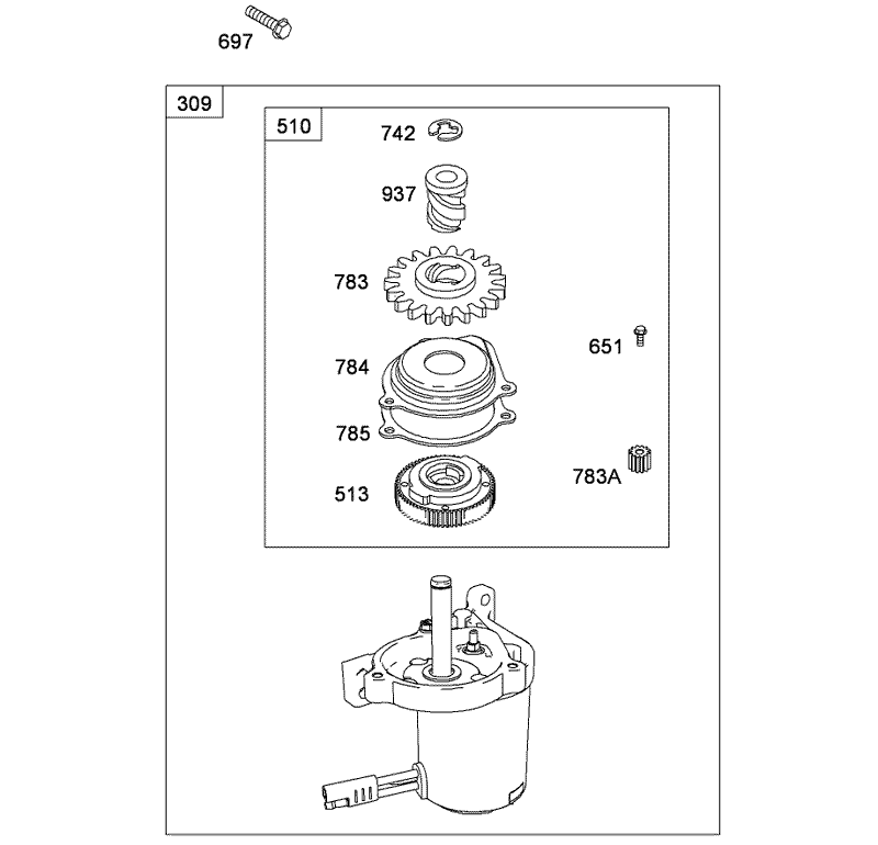 Electric Starter Assembly Briggs and Stratton 126T05 0933 B1