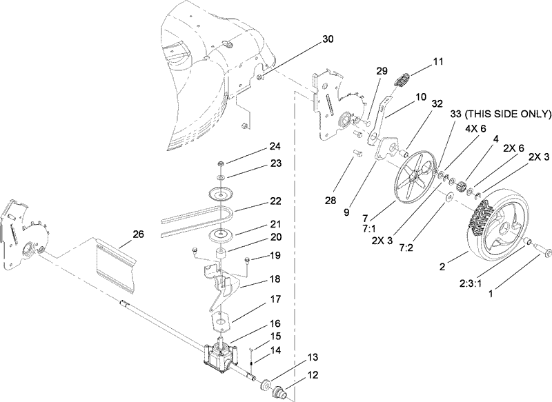 Rear Axle and Transmission Assembly