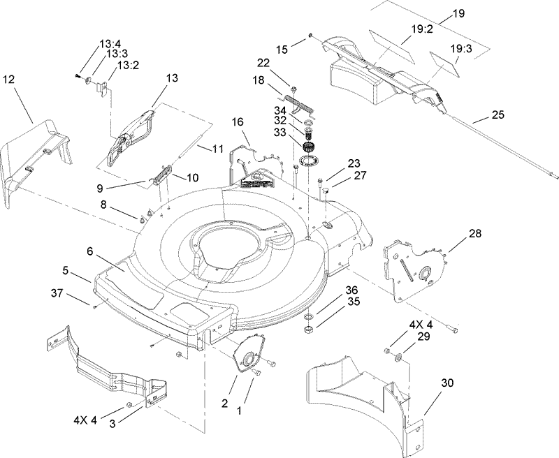 Deck Side Chute and Rear Door Assembly