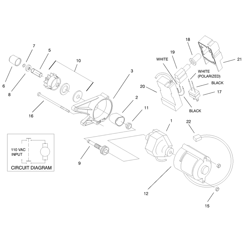 Motor & Switch Housing Assembly (model No. 38405)(120 Volt)