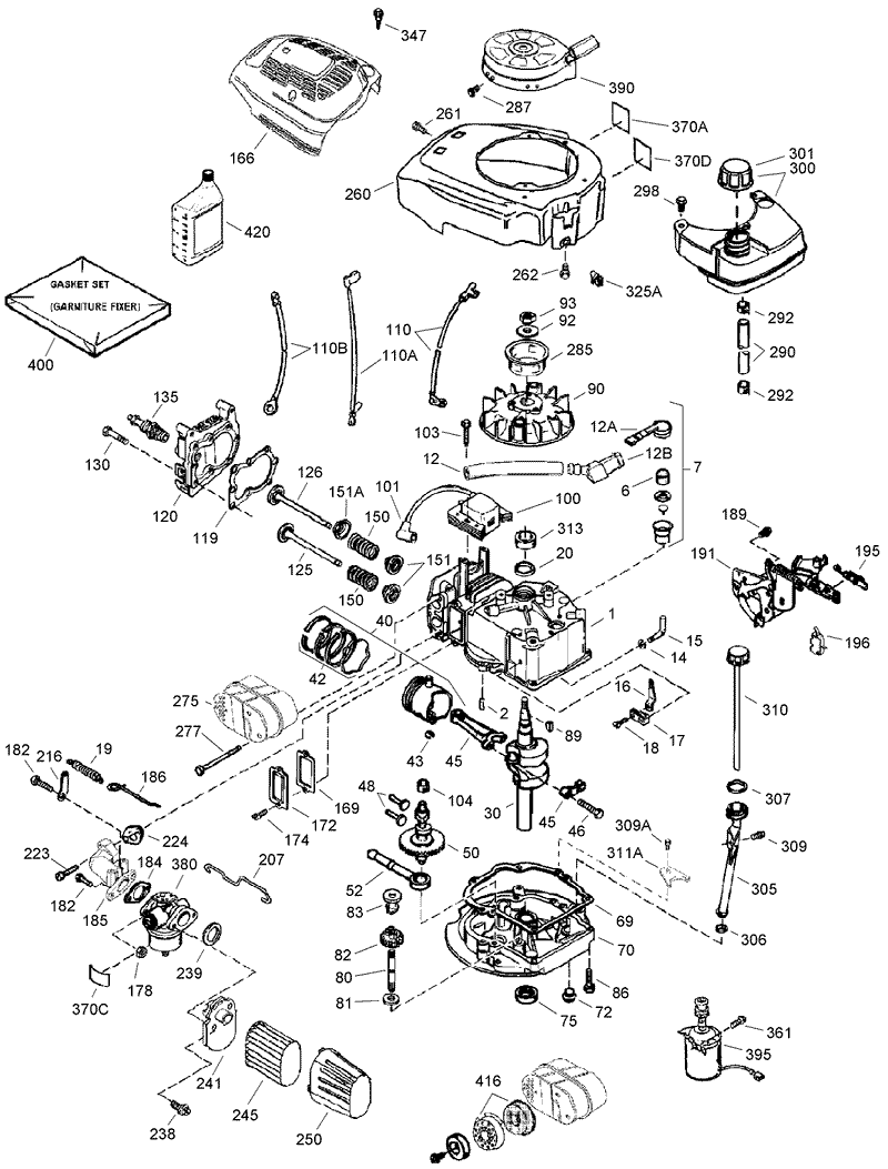 Engine Assembly No 1 Tecumseh LV195EA 362004D