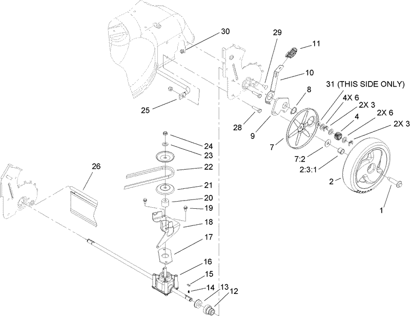 Rear Axle and Transmission Assembly