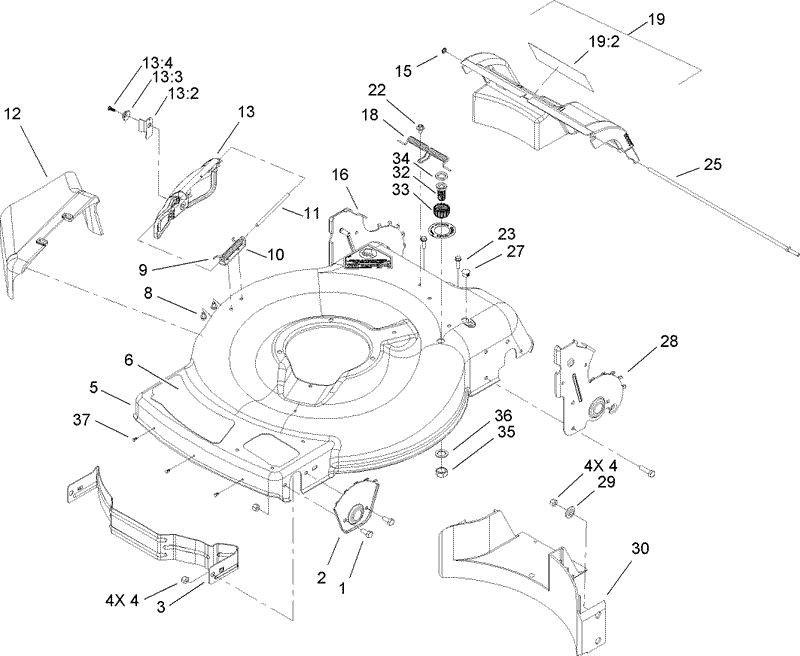 Deck Side Chute and Rear Door Assembly
