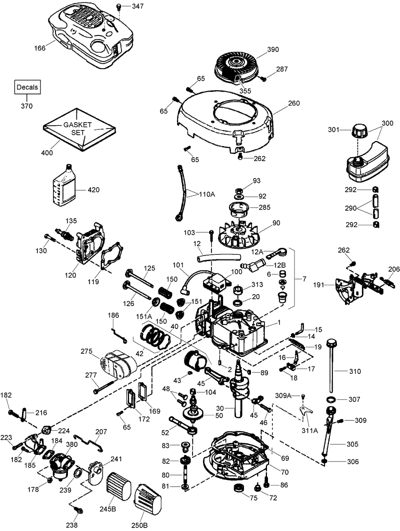 Engine Assembly No 1 Tecumseh LV195EA 362089D