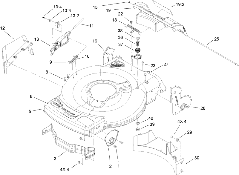 Deck Side Chute and Rear Door Assembly