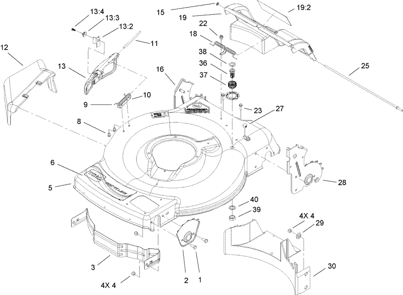 Deck Side Chute and Rear Door Assembly