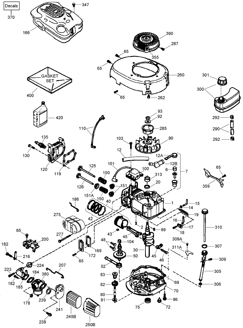 Engine Assembly No 2 Tecumseh LV195EA 362085D