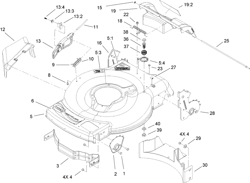 Deck Side Chute and Rear Door Assembly