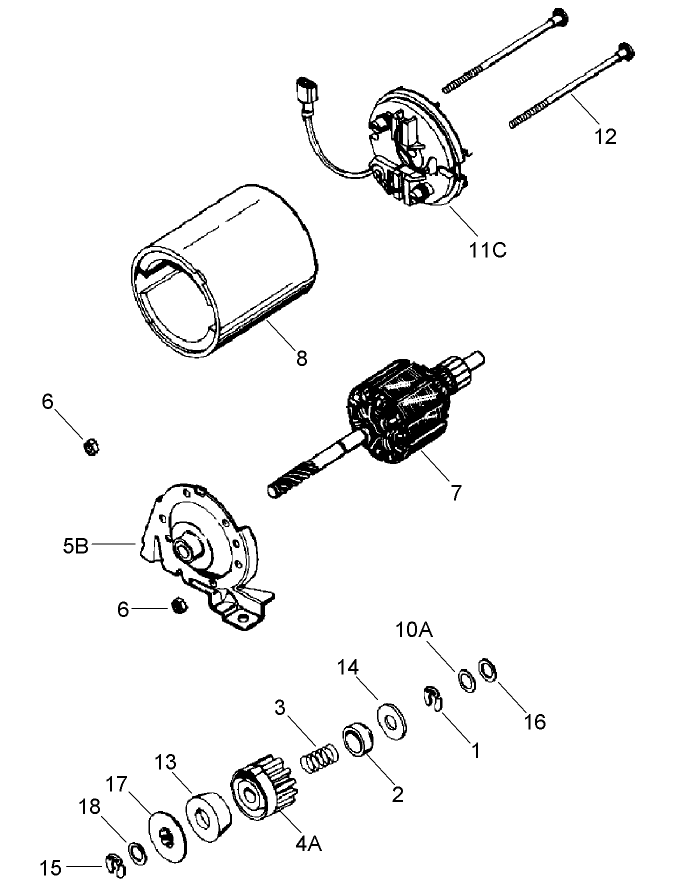 Electric Starter Assembly No 35707 Tecumseh LV195XA 362086E