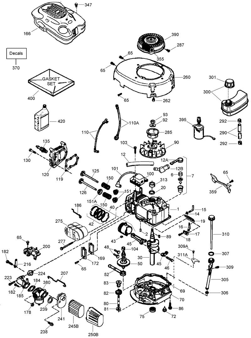Engine Assembly No 1 Tecumseh LV195EA 362086D