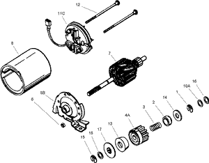 12 Volt Electric Starter Assembly No 37753 Tecumseh LV195EA-362004D