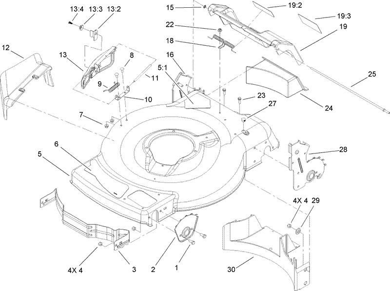 Deck Side Chute and Rear Door Assembly