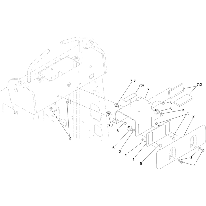 Canister Bracket and Thigh Support Assembly