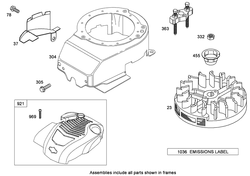 Blower Housing Assembly Briggs and Stratton 124L02 0212 F1