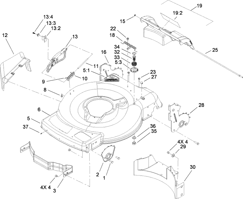 Deck Side Chute and Rear Door Assembly