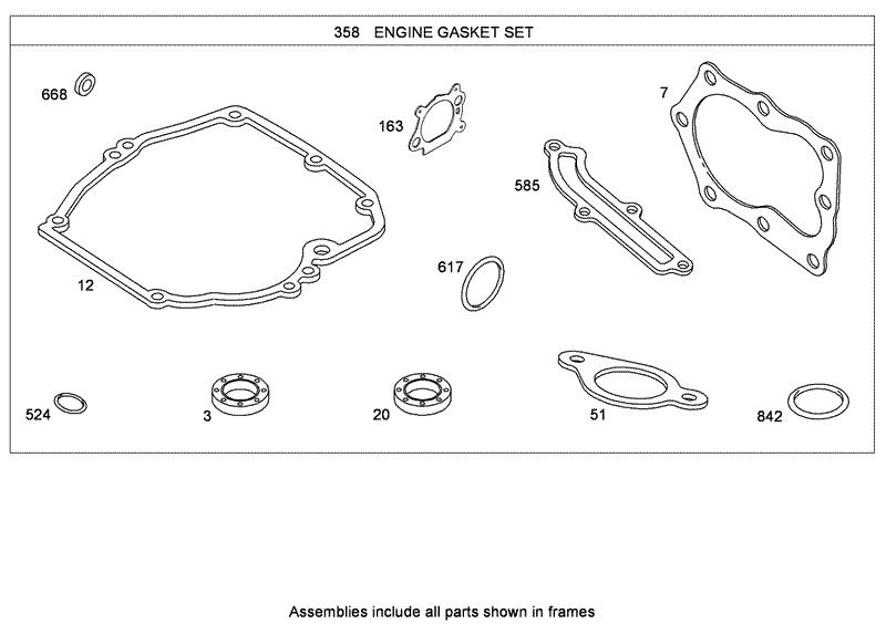 Engine Gasket Set Briggs and Stratton 124L02 0212 F1