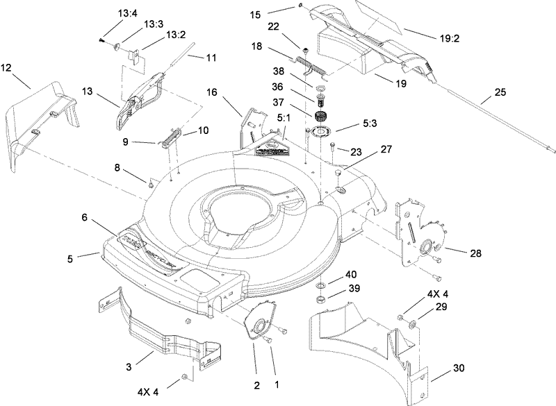 Deck Side Chute and Rear Door Assembly