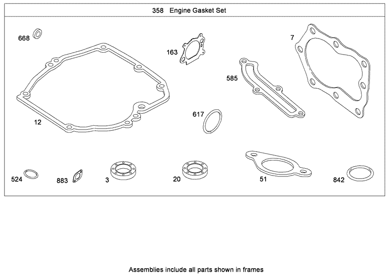 Engine Gasket Set Briggs and Stratton 126L05 0213 F1