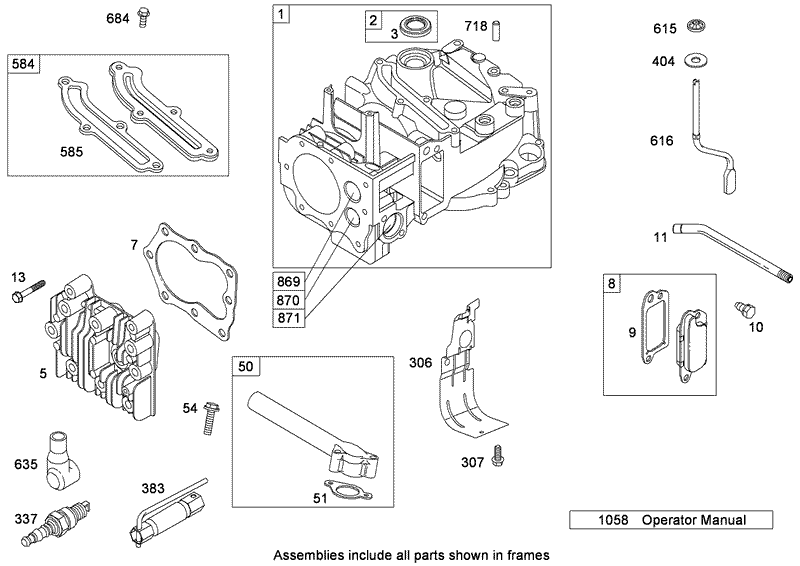 Cylinder Assembly Briggs and Stratton 126T02 0224 B1