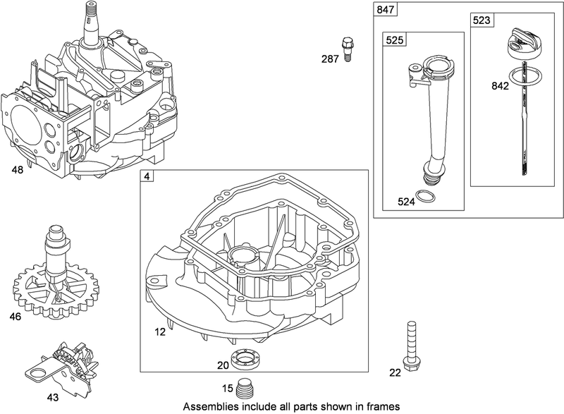 Crankcase Assembly Briggs and Stratton 126T02 0236 B1