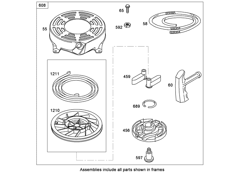 Starter Assembly Briggs and Stratton 126T02 0236 B1