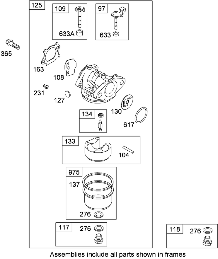 Carburetor Assembly Briggs and Stratton 126T02 0236 B1