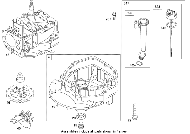 Crankcase Assembly Briggs and Stratton 126T02 0236 B1