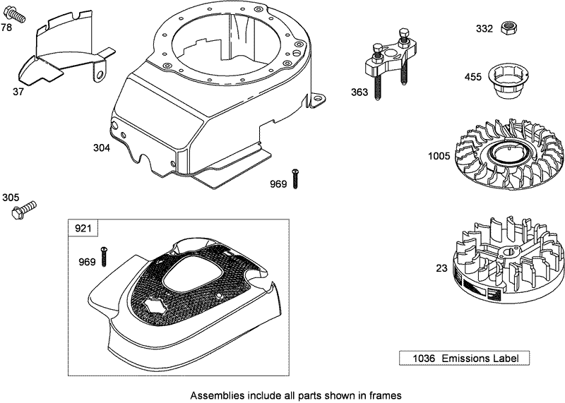 Blower Housing Assembly Briggs and Stratton 126T02 0225 B1