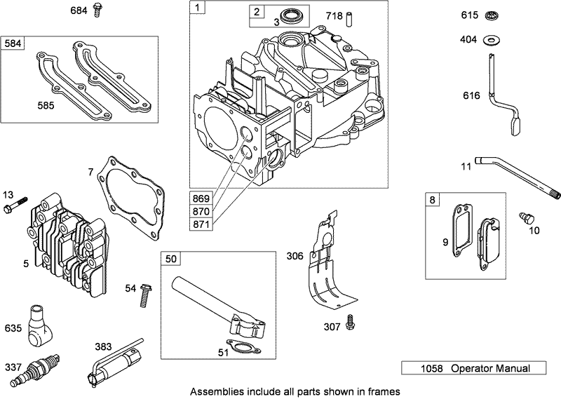Cylinder Assembly Briggs and Stratton 126T02 0225 B1
