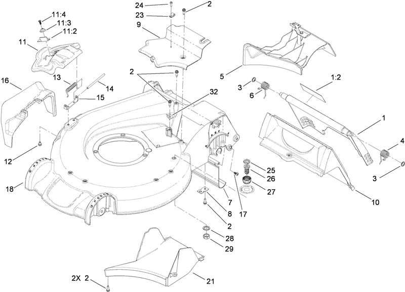Deck Housing and Rear Door Assembly