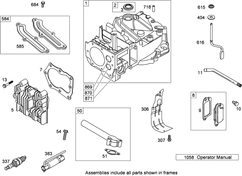 Cylinder Assembly Briggs and Stratton 126T02 0237 B1