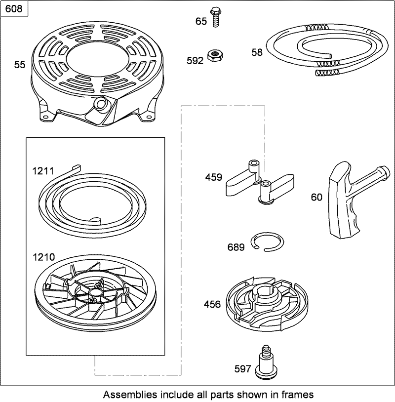 Starter Assembly Briggs and Stratton 126T02 0237 B1
