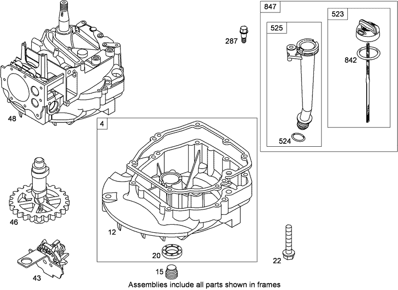 Crankcase Assembly Briggs and Stratton 126T07 0226 B1