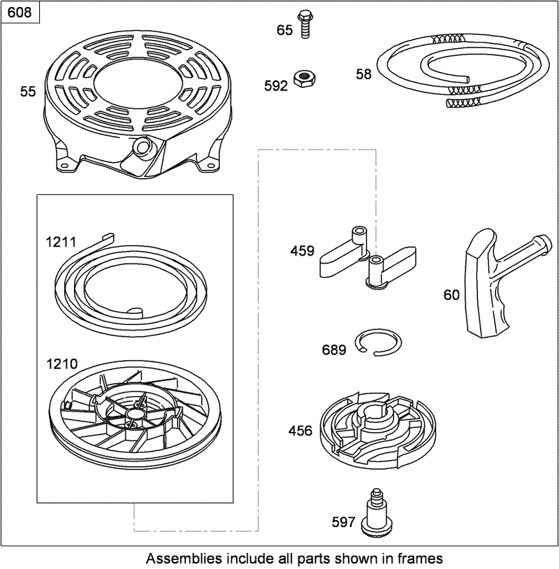 Starter Assembly Briggs and Stratton 126T07 0226 B1