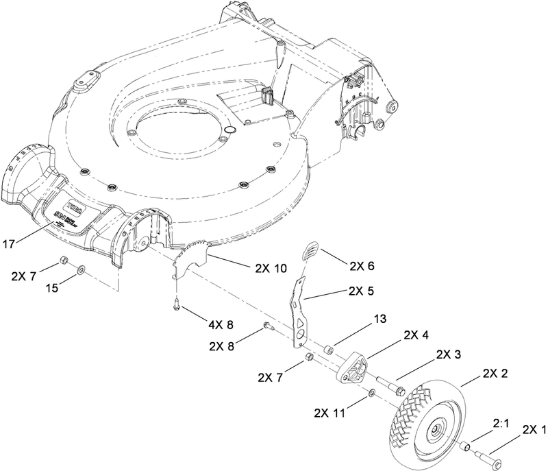 Front Wheel and Height of Cut Assembly
