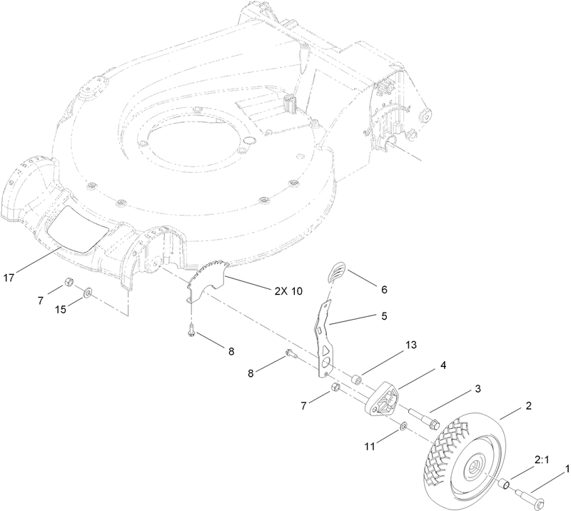 Front Wheel and Height of Cut Assembly