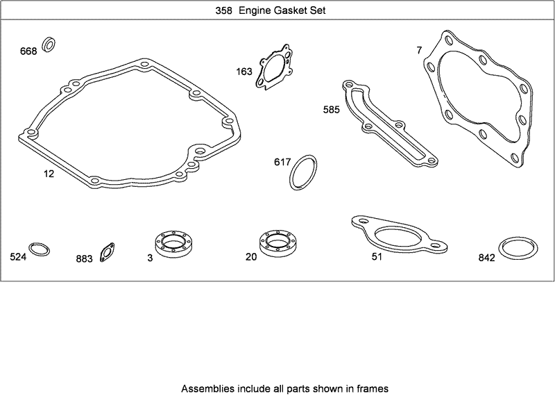 Engine Gasket Set Briggs and Stratton 126T07 0238 B1