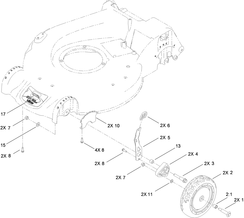 Front Wheel and Height of Cut Assembly