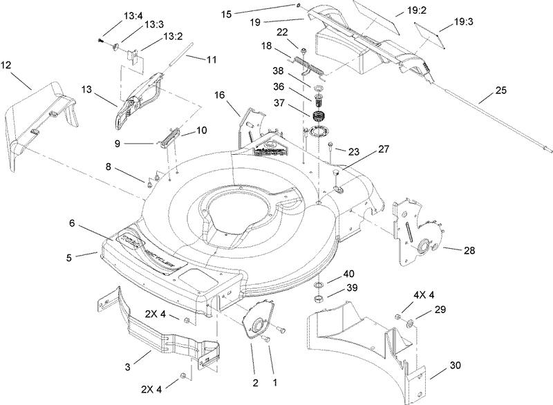 Deck Side Chute and Rear Door Assembly