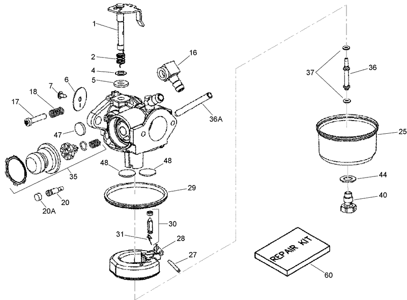 Carburetor Assembly No 640350 Tecumseh LV195EA 362090D