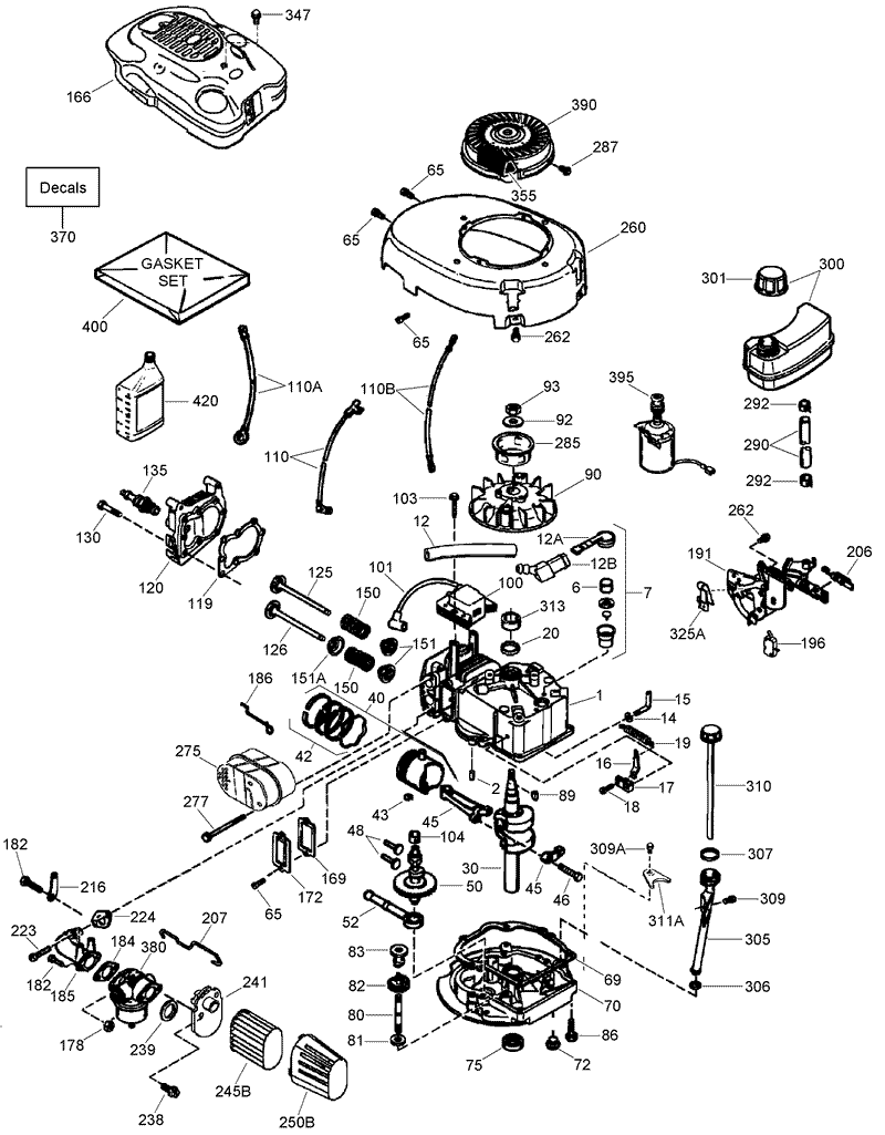 Engine Assembly No 2 Tecumseh LV195EA 362090D