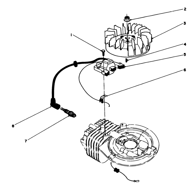 Flywheel and Magneto Assembly engine Model No 47plo 2