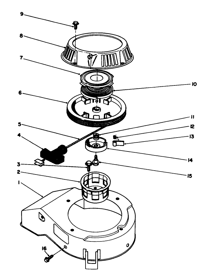 Recoil Assembly engine Model No 47pl0 2