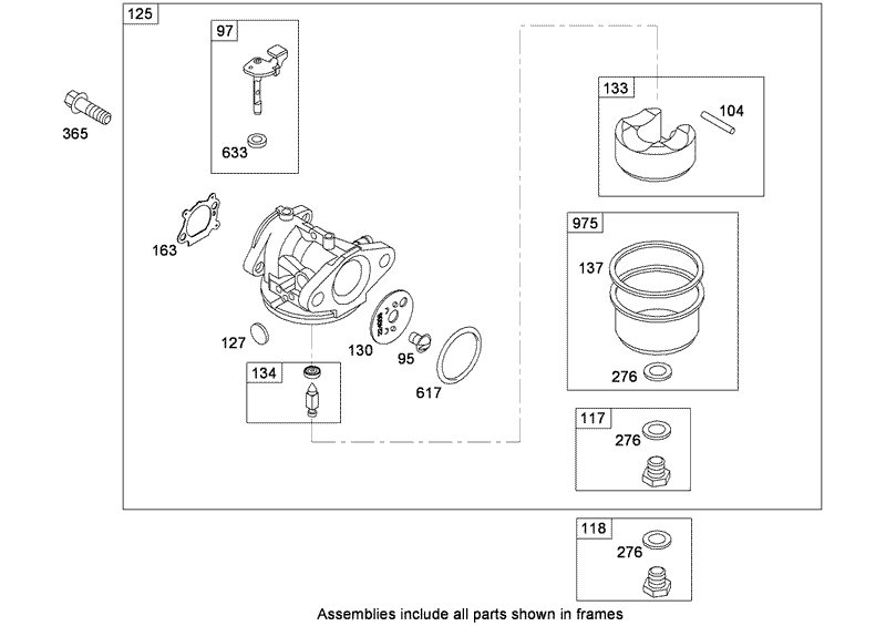 Carburetor Assembly Briggs and Stratton 124T02 0215 B1