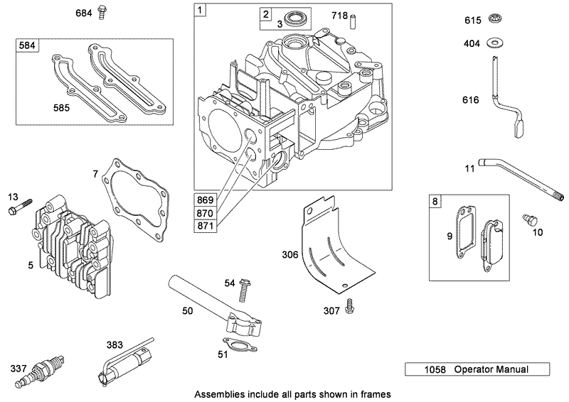 Cylinder Assembly Briggs and Stratton 124T02 0215 B1