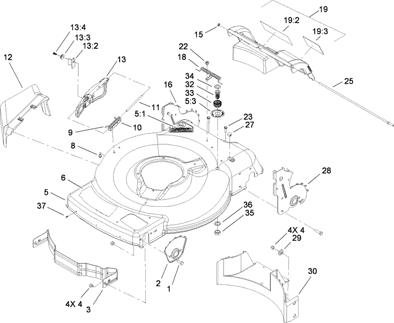 Deck Side Chute and Rear Door Assembly