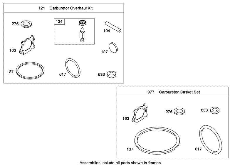 Carburetor Overhaul Kit Briggs and Stratton 124T02 0215 B1