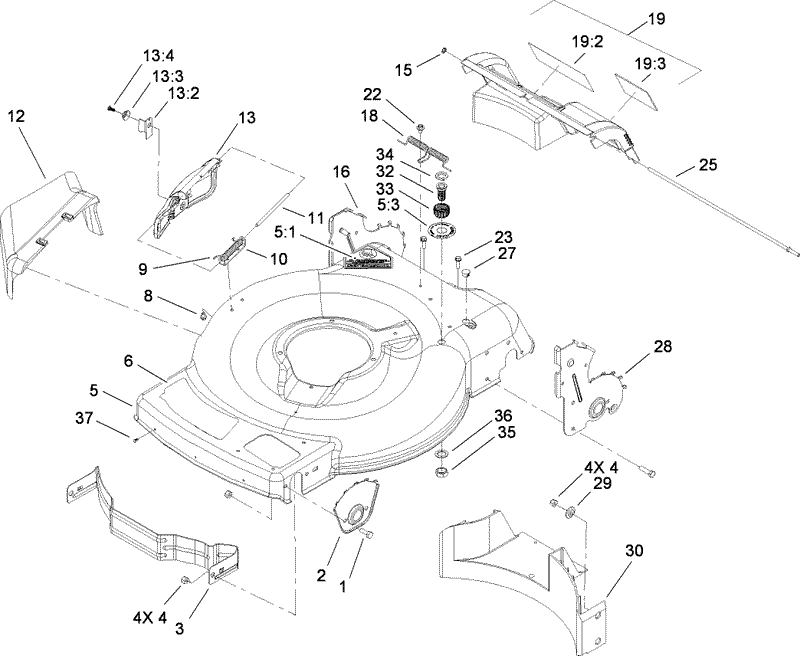 Deck Side Chute and Rear Door Assembly