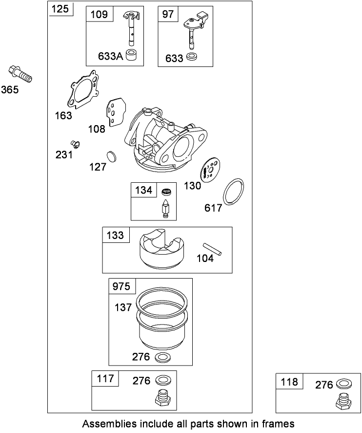 Carburetor Assembly Briggs and Stratton 126T02 0216 B1