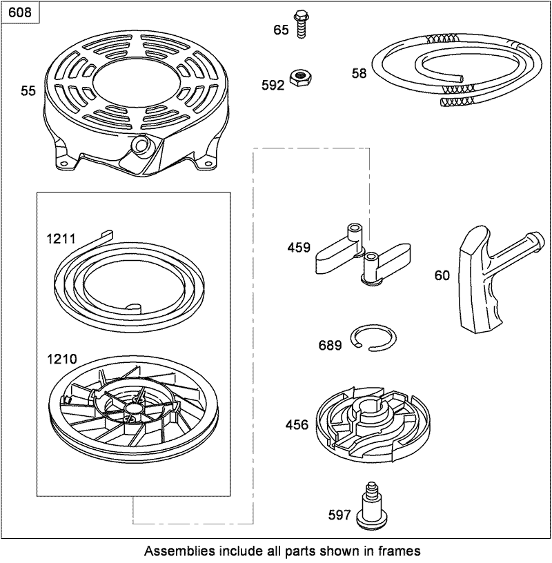 Starter Assembly Briggs and Stratton 126T02 0216 B1